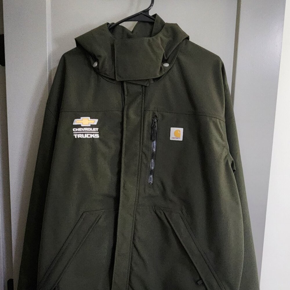 men's carhartt coat with chevy emblem